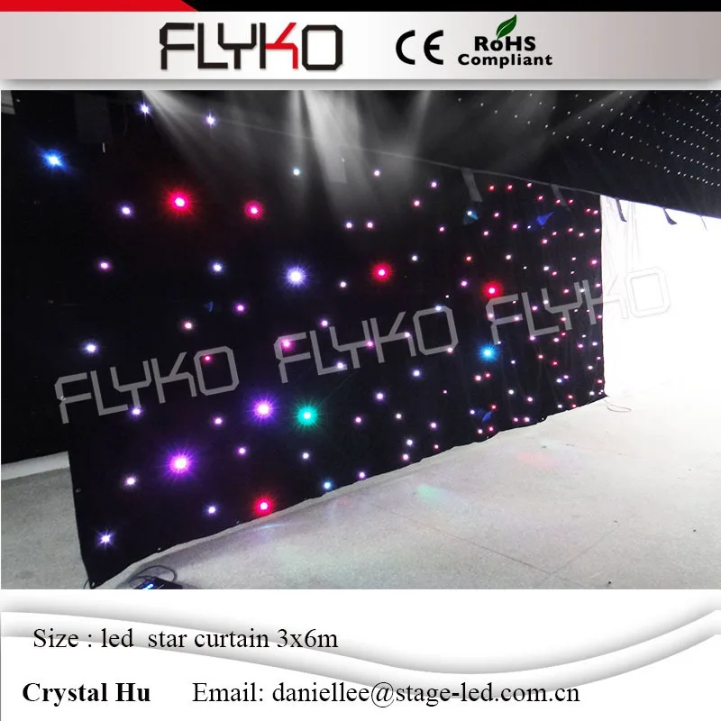 

High Quality 3x6m DMX Led Star Curtain DJ Backdrops LED Star Cloth for Wedding Decoration