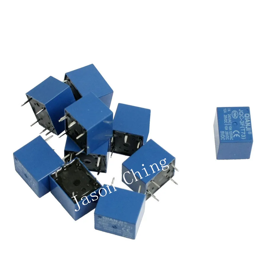 100 Pcs DC 5 V Bobina 7A 240VAC 10A 125VAC/28VDC 5 Pinos SPST Power