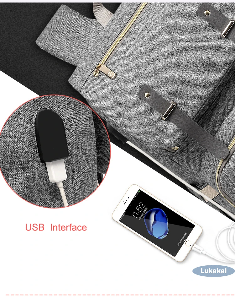 Сумка для пеленок USB интерфейс рюкзак большой емкости водостойкий детский подгузник сумка перезаряжаемая Материнство Мумия сумка для ухода за ребенком