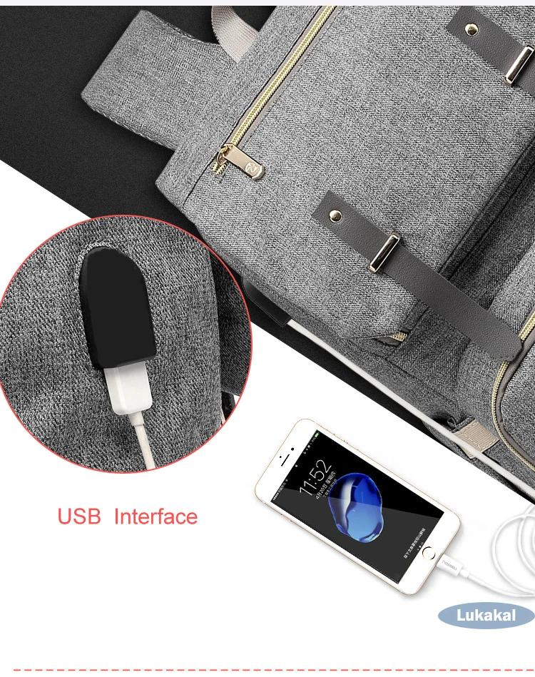 2019 USB واجهة Diape حقيبة على ظهره قدرة كبيرة للماء الطفل الحفاض حقيبة قابلة للشحن الأمومة مومياء حقيبة للطفل الرعاية