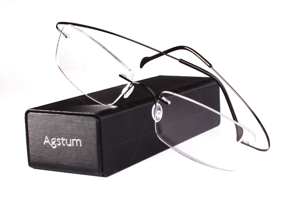﻿Buy Agstum 55mm Rimless Frame Pure Titanium Prescription Hingeless