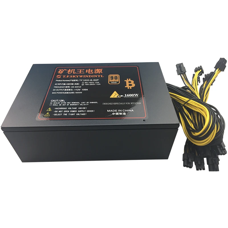 T. F. SKYWINDINTL 1600 Вт Eth Coin Apw3 12* 6PIN PSU эфириум монета для питания 1600 Вт эфириум Майнинг Antminer d3 S7 Биткоин