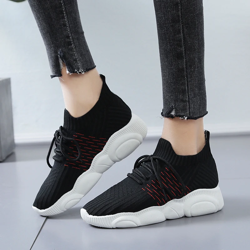 

Moxxy Women Casual Shoes Fashion Breathable Walking Mesh Lace up Flat Shoes Sneakers Women 2019 Tenis Feminino basket femme