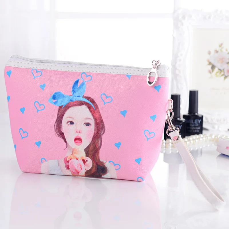 

Cute Cartoon Characters Pu Cosmetic Bag Ladies Fashion Makeup Bag Promotional Cosmetic Bag with Custom Logo