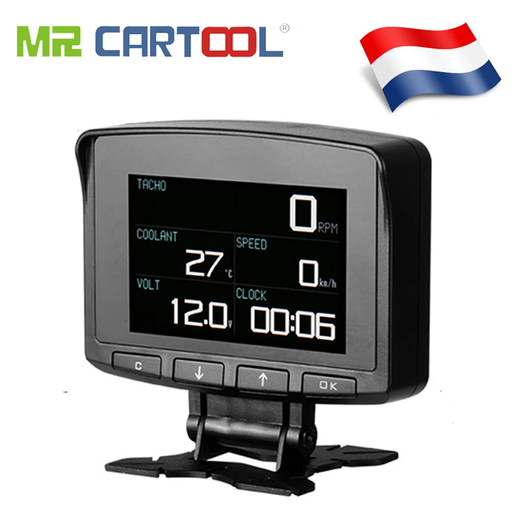 Mr Cartool X50 PRO HUD Дисплей автомобиля OBD2 ODB цифровой измеритель с указанием аварийного
