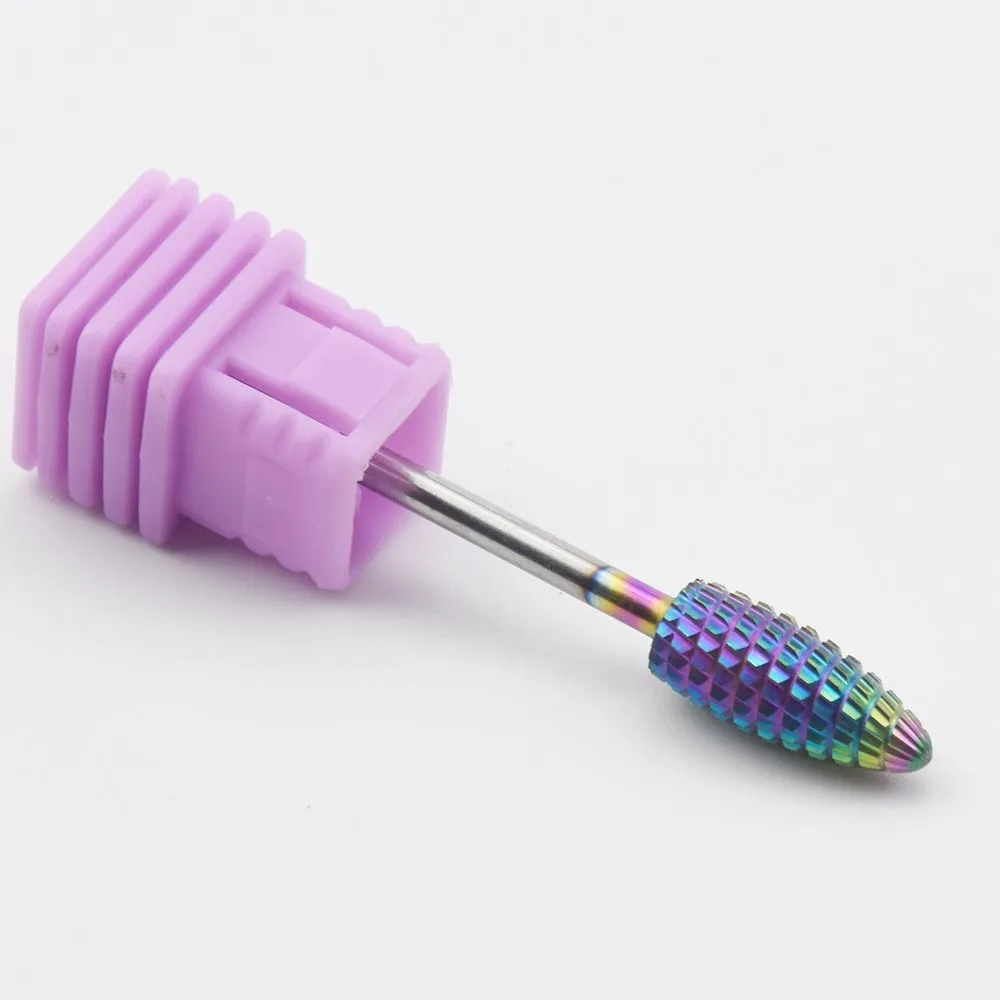 9 Type Rainbow Nail Drill Bit Manicure Tungsten Carbide Burr Bit manicure machine nail accessoiry milling cutter nail file tool