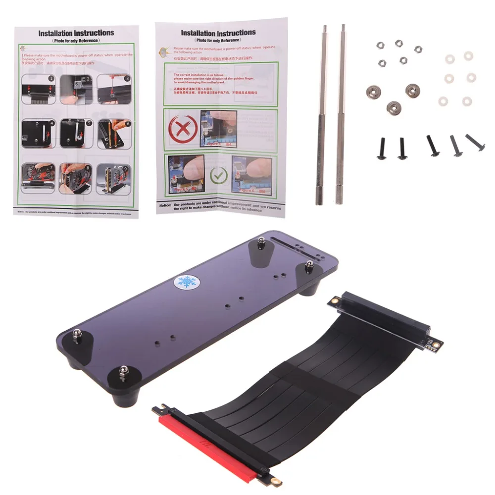 

PCI- E 3.0 16X Graphics Card Vertical Kickstand / Base With Extension Cable For PCI-E x1 x4 x8 x16 Card
