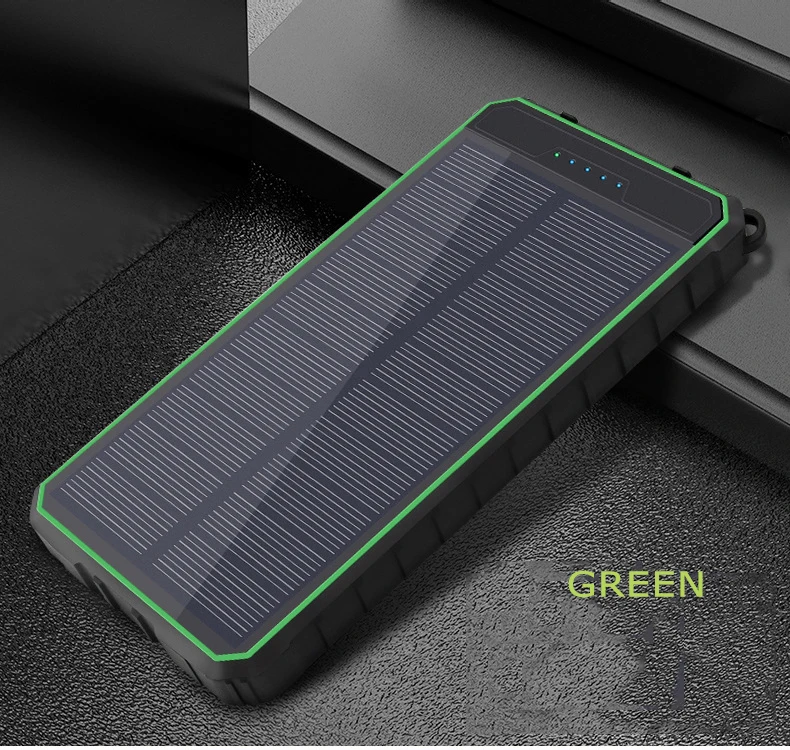 Солнечное зарядное устройство 12000mAh двойное USB Солнечное зарядное устройство Внешняя батарея Портативное зарядное устройство, внешняя зарядка для смартфона MI