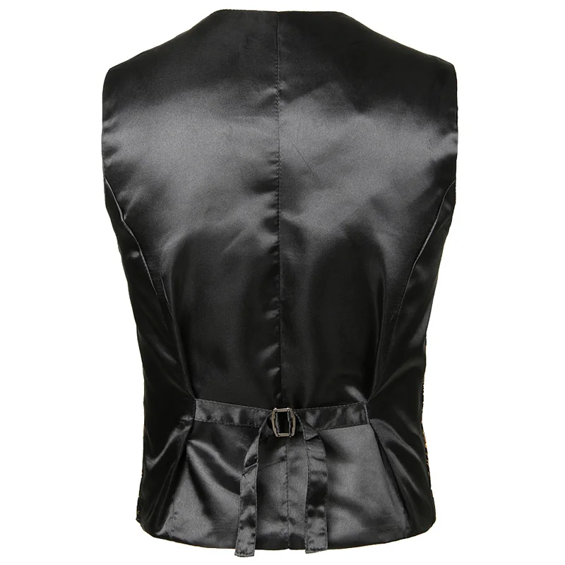 Shiny Gold Bronzing Steampunk Vest Men 2018 Autumn New Mens Wedding Waistcoat Nightclub Stage Costume Suit Vests for Men Gilet