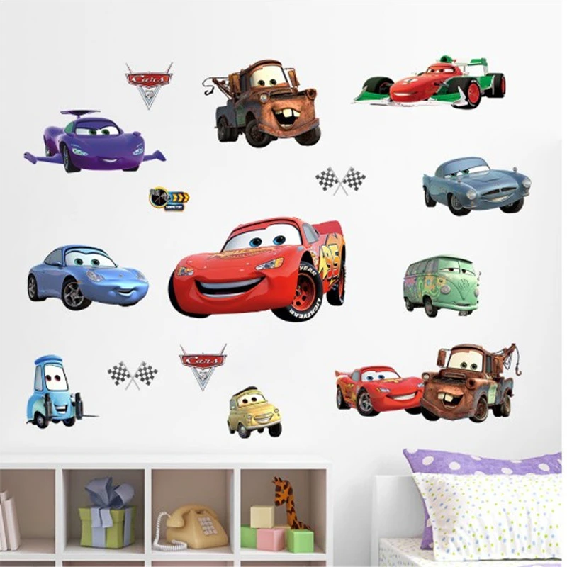 3d наклейки на окна disney cars lightning mcqueen домашний декор для спальни Наклейки стены из