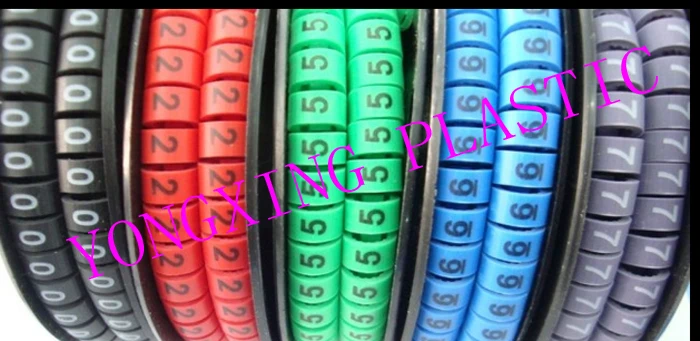 

500pcs/lot EC-3 10mm2 10 different number and color 0-9 cable marker