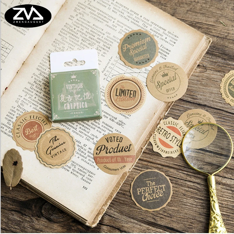 

45 Pcs/box Vintage memory mini Paper Decoration DIY Scrapbook Notebook Album seal Sticker Stationery Kawaii Girl Sticker