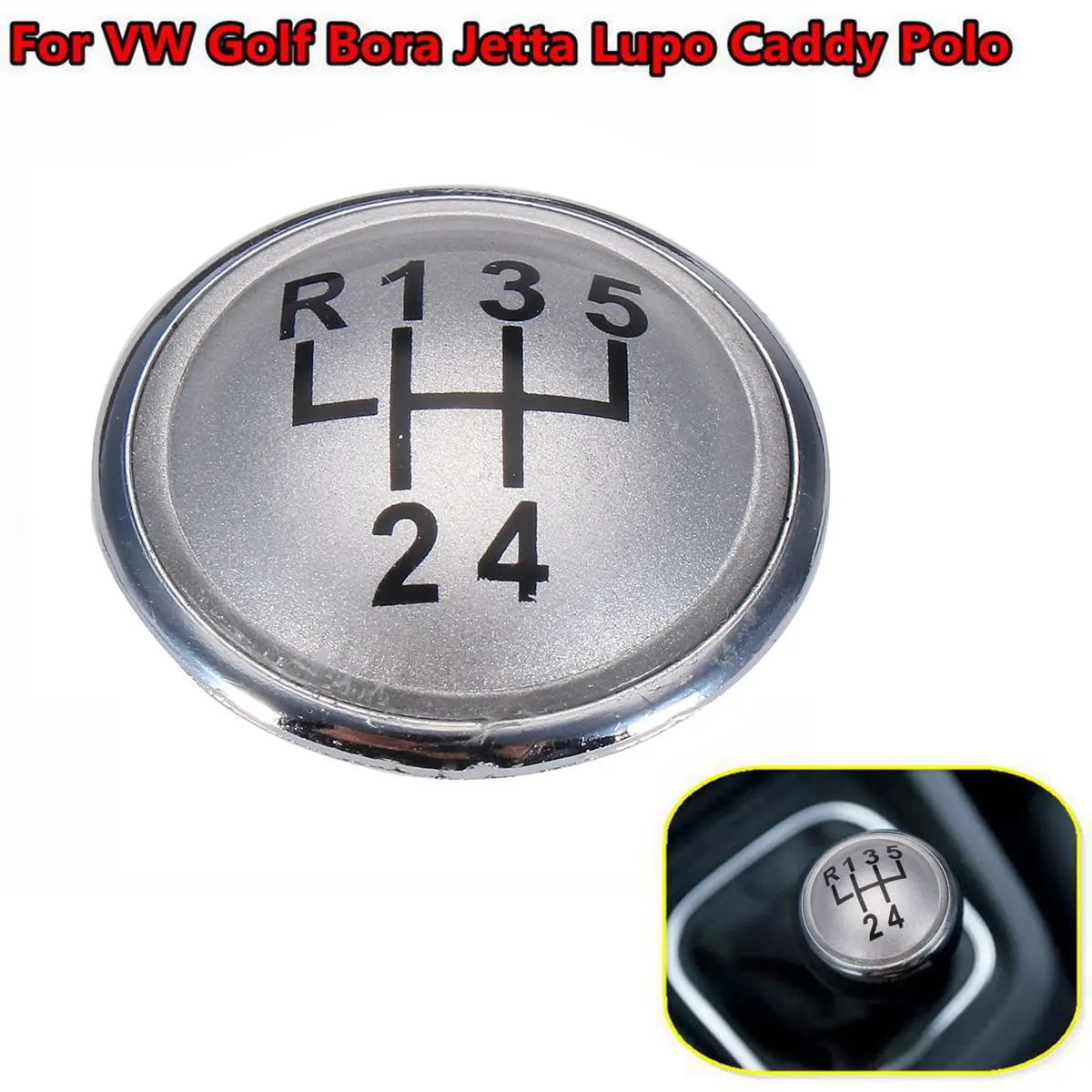 Buy 5 Speed Car Gear Knob Stick Emblem Badge Cover