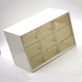 

Plastic 9 Jewelry Storage Box Mini Debris Cabinets Lattice Portable Amall Drawer Sorting Grid Desktop Office Supplies
