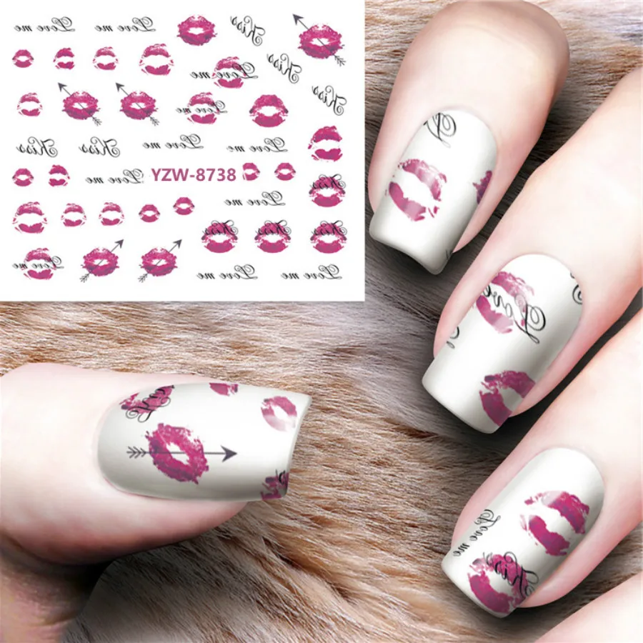 

1 Sheet Nail Decorations Art Tips Feather Water Transfers Nail Sticker for Ladies Feather Decals Nail Art Tools Y8738
