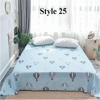 

free shipping twill print cotton bedding sheet quality bed flat sheet single piece cotton bed cover four seasons use bed covers