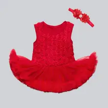 Розовый Детский галстук-бабочка, комбинезон, 2 предмета в комплекте; комплект из двух предметов красного цвета для маленьких девочек пачка платье комбинезон и повязка на голову для От 0 до 12 месяцев