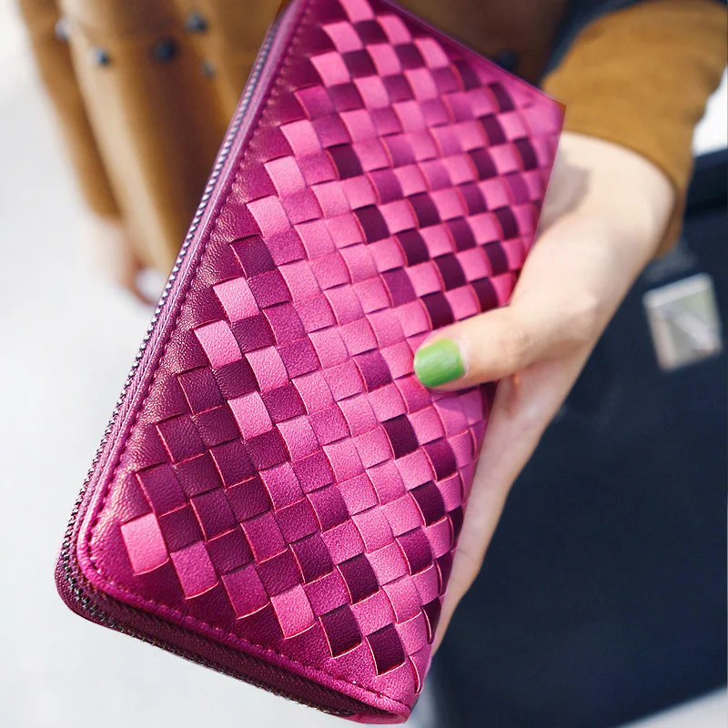 Brand Designer Wallet Women Woven Wallets Female Ladies Wallets Zipper
