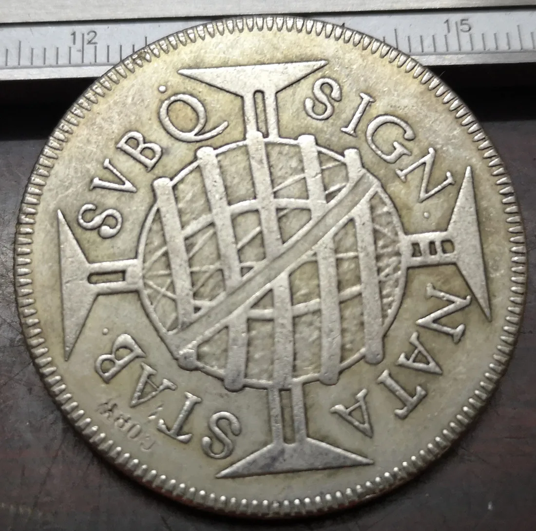 1695 Бразилия 640 Reis Pedro II (тип 2) Серебряная копия монеты|coin coins|coin copycoin brazil |