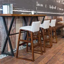 Твердый деревянный скандинавский барный стул современный минималистичный передний диван барный стул высокий стул