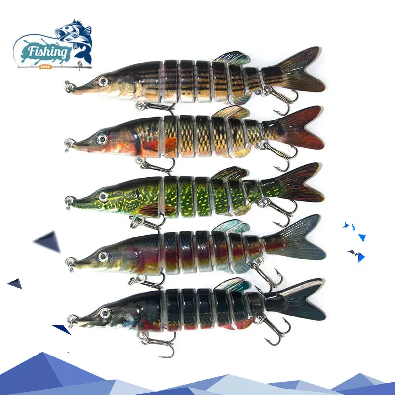 

2019 New Fishing lures Quality Hard Baits 8 Segments Jointed Bait 12.5cm 21g Swimbait Lifelike Wobblers Fishing Tackle for Pike