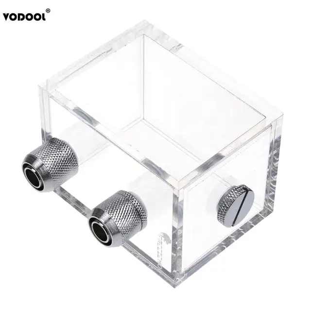 Best Offers VODOOL Mini Water Tank 200ml Acrylic G1/4 Connector Thread Connector Plug PC Water Cooling System Computer Component Accessories