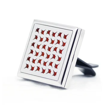 

2018 New Design 30mm Stainless Steel square design car aromatherapy essential oil diffuser vent clip