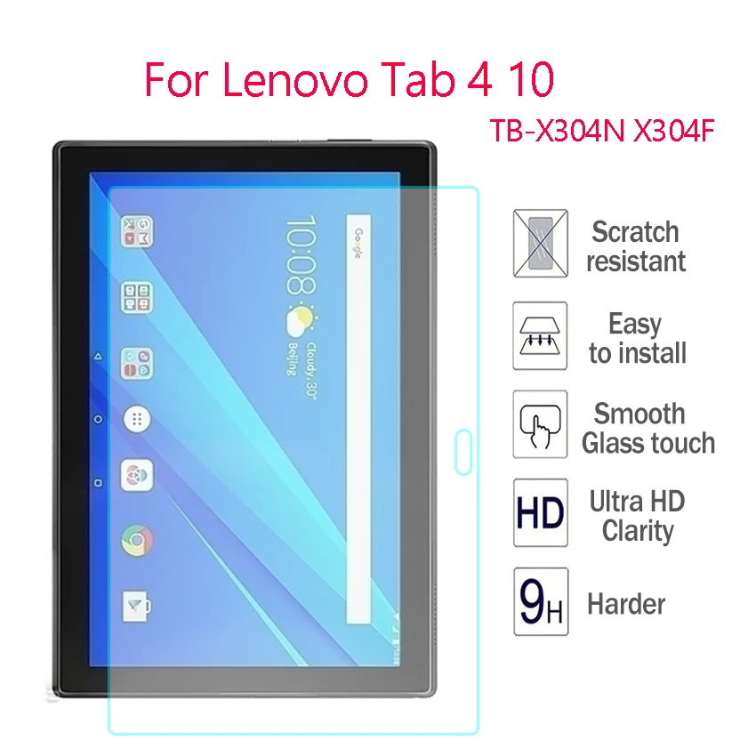 2pcs X304 Tempered Glass For Lenovo Tab 4 10 TB-X304N X304F 10'' Screen Protector 9H Hardness Cover Explosion proof Film 0.3mm |