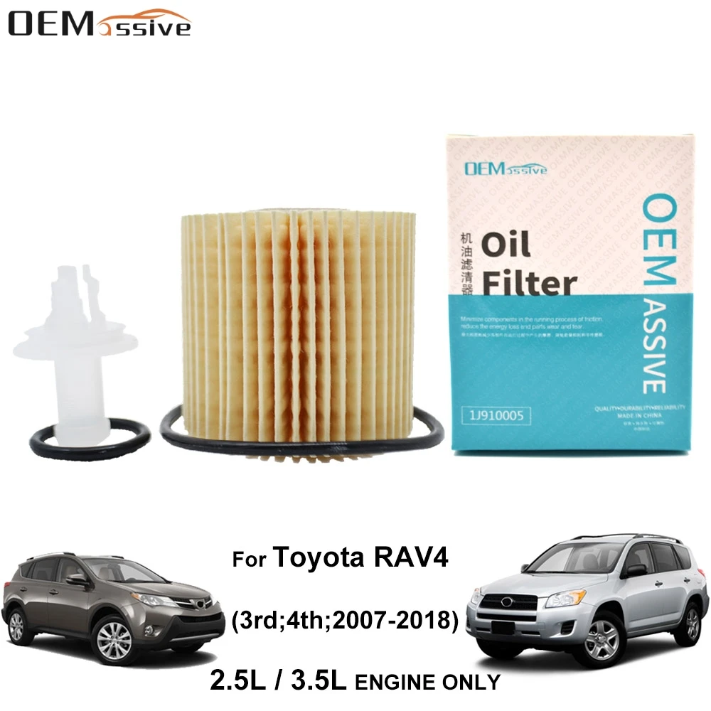 

04152-YZZA1 Oil Filter For Toyota RAV4 2018 2017 2016 2015 2014 - 2007 2.5L 2AR-FXE I4 / 3.5L 2GR-FE V6 / 2.5L 2AR-FE I4 Engine