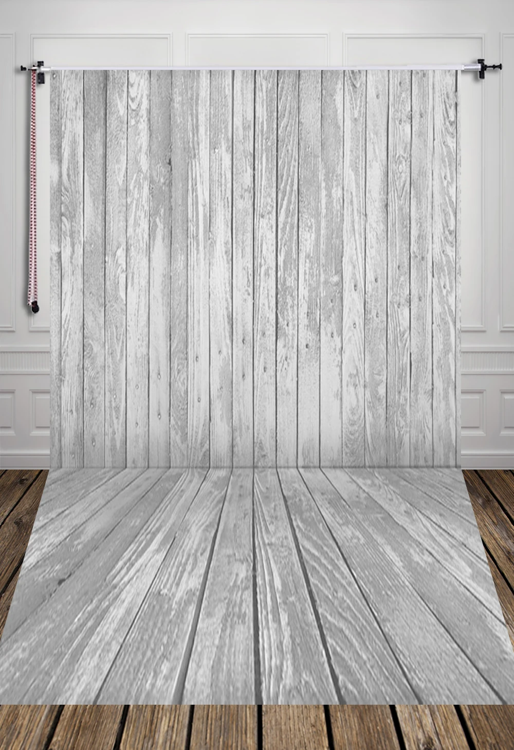 Huayi Gray Wood Floor Backdrop Vintage Gray Wood Planks Art Fabric