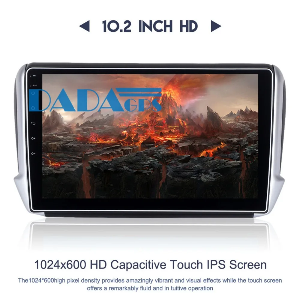 Discount Android 8.0 4GB 7.1 2GB RAM Car Radio Stereo GPS Navigation for PEUGEOT 208 2008 2012-2016 Car DVD Player Video Multimedia Video 4