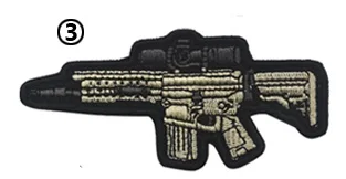 3D нашивка с вышивкой в виде мультяшного пистолета снайперская Военная Боевая нашивка тактическая эмблема значки аппликации боевые вышитые нашивки - Цвет: 3