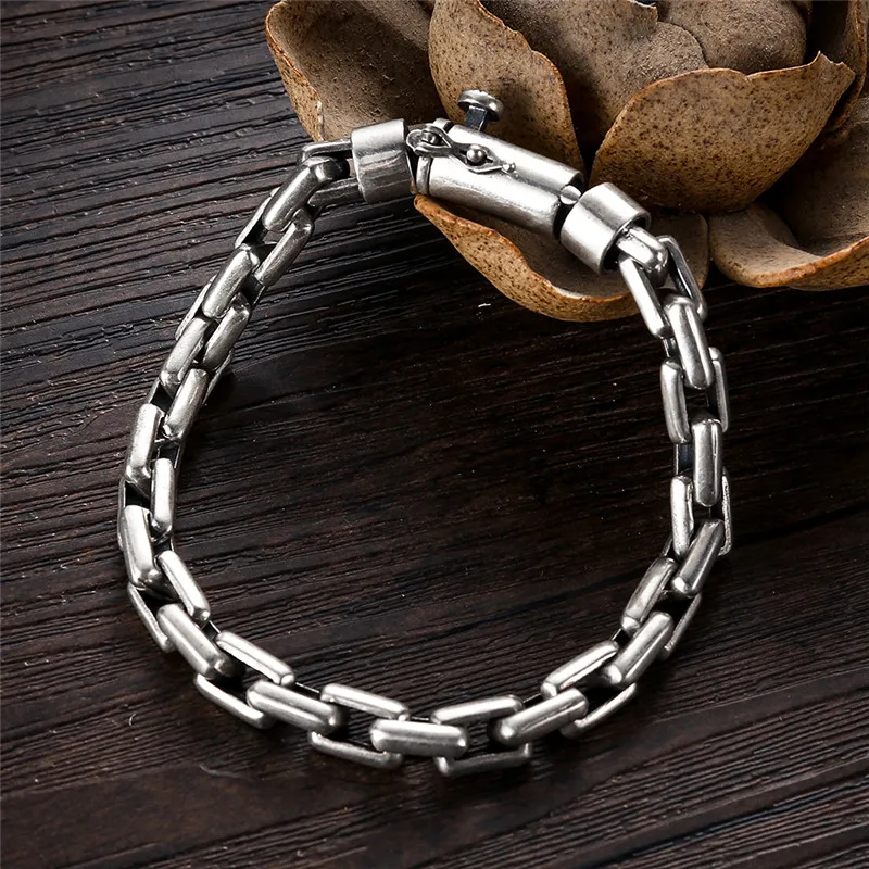 GAGAFEEL 6/8 мм мужской браслет 925 пробы Серебряные ювелирные изделия браслеты в стиле панк Браслеты для Для мужчин Для Мужчин's Модные украшения