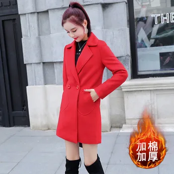 

2019 New Double Sided Woolen Coats Female Plus Size Casual Fashion Jacket Lady Slim Boutique Women Woolen Outerwear Coat YH368