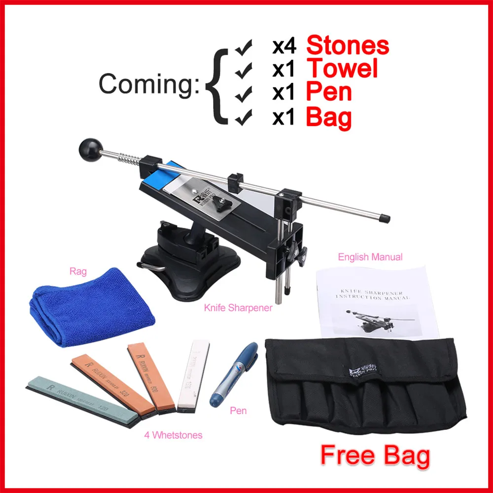 Ruixin Pro II Sharpener Update Chefs Professional Best Kitchen Sharpening Knife Sharpener System Fix-angle 4 whetstones Best Promotion 1