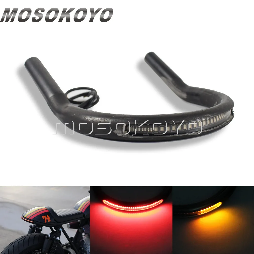 

Motorcycle Custom Rear Seat Hoop Upswept 170mm 7/8" Tube Frame Hoop with LED Light Strip for Honda BMW Yamaha Cafe Racer