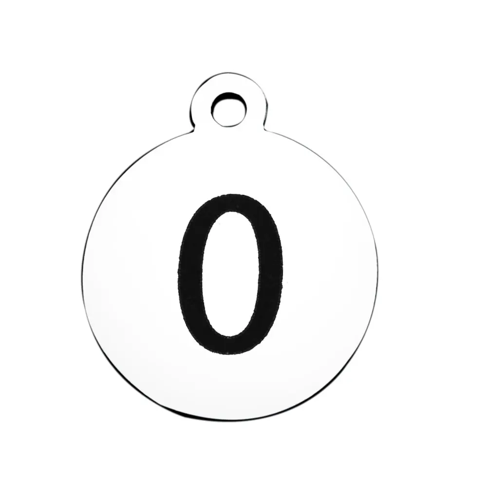 

0 to 9 Number 12mm Round Laser Engraved Character Letter 316L Stainless Steel Charm Tags Pendants For DIY Bracelet Necklace T391
