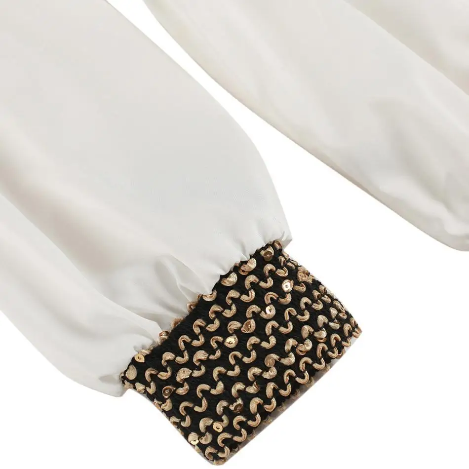 Women Shirt Blouse 2018 Autumn Blouses Off Shoulder Chiffon Sequins Tops Blouses Long Sleeve Sexy Blouse Women Shirts Blusas Tops