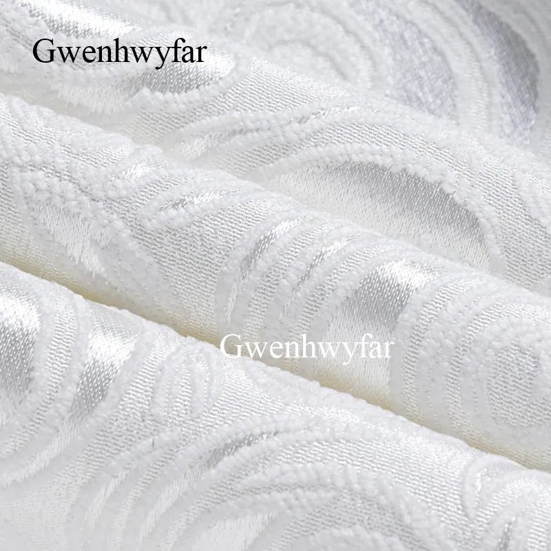 Gwenhwyfar 2019 Новые жаккардовые облегающие смокинги для жениха белые мужские костюмы