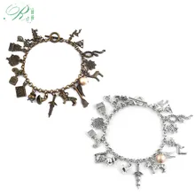 RJ Горячие 11 Стиль Браслеты HP меч волшебная палка шляпа Deathly Hallows волшебник брелок браслет женские браслеты для девочек кристалл подарок