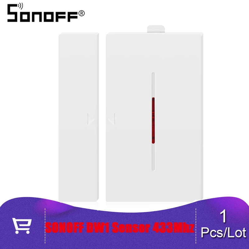 

SONOFF DW1 Sensor 433Mhz Door Window Alarm Sensor Wireless Automation Anti-Theft Alarm Compatible With RF Bridge For Smart Home