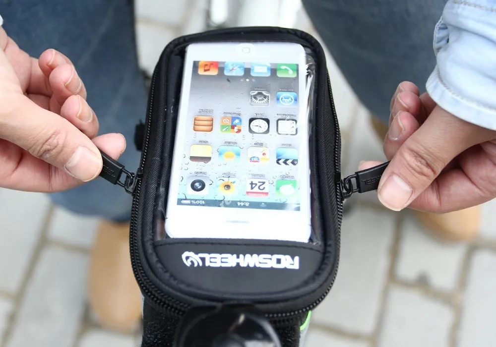 Cheap ROSWHEEL Hot Sale Bicycle Accessories Cycling Bike   Frame Front Tube Touch Screen Bags Panniers Holder   Pouch for Cell Phone 9