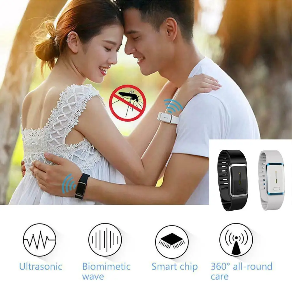 

Environmental Protection Ultrasonic Bracelet Pest Insect Bugs Control Mosquito Repellent Wristband For Kids Mosquito Killer