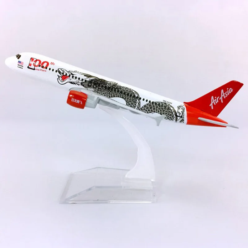 

1/400 Scale 16CM Airbus A320-200 Dragon model Air Asia airline dragon parten with base alloy aircraft plane collectible display
