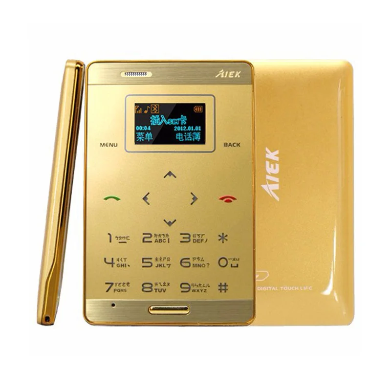 Free Shipping AIEK M3 Card Mobile Phone Mini Pocket Students Personality Children Phone the Most Thin