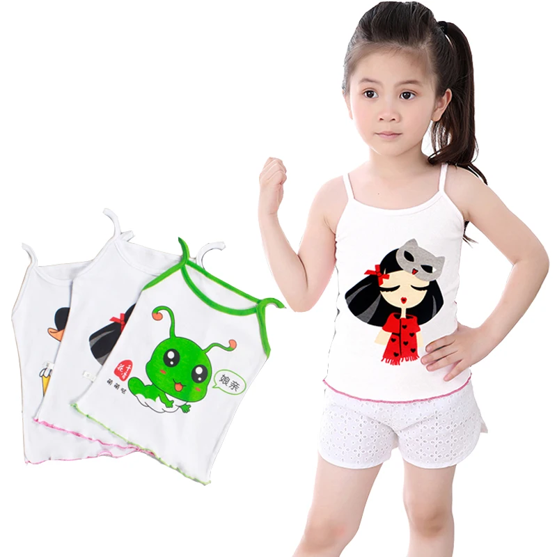 Wholesale Summer Cute Printed Girls Underwear Children's Vest Camisoles