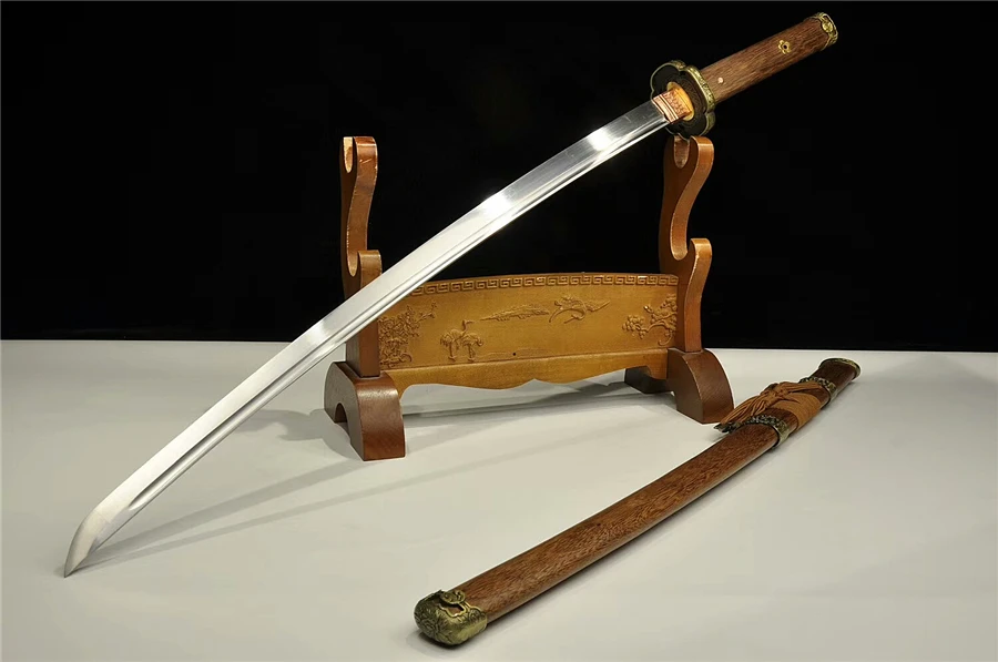 Hand-Made Japanese Sword Samurai Katana Spring Steel Blue Blade Sharp Full Tang