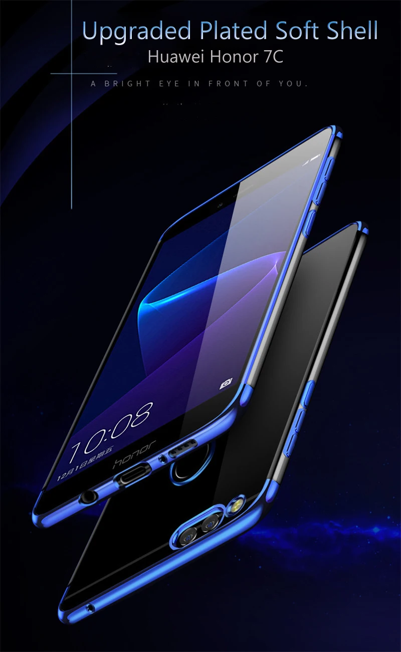 Роскошные Прозрачный чехол для телефона бампер силиконовый чехол на huawei Honor хонор 7C Pro Honor7C 7CPro AUM-L41 LND-L29 3/4 32 ГБ