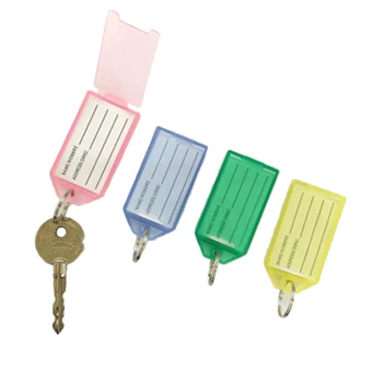 

THINKTHENDO 5PCS Key Tags With Ring Keychain Key ID Label Luggage Name Keyring Tag Plastic Bags Accessories New Small