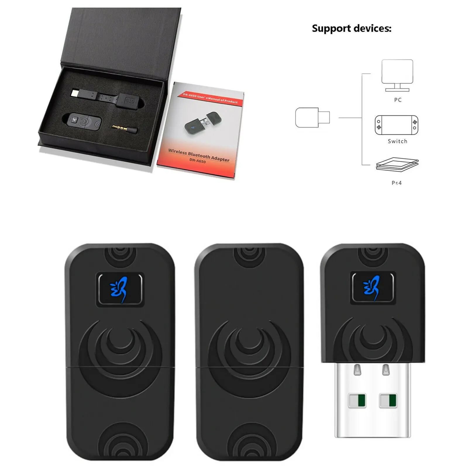 Беспроводной Bluetooth Аудио гарнитура передатчик USB ключ приемник адаптер для переключатель телевизора PS4 PC Mac автомобиля